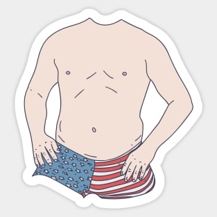 Dad Bod - American Paunch - Shirtless Gut Sticker